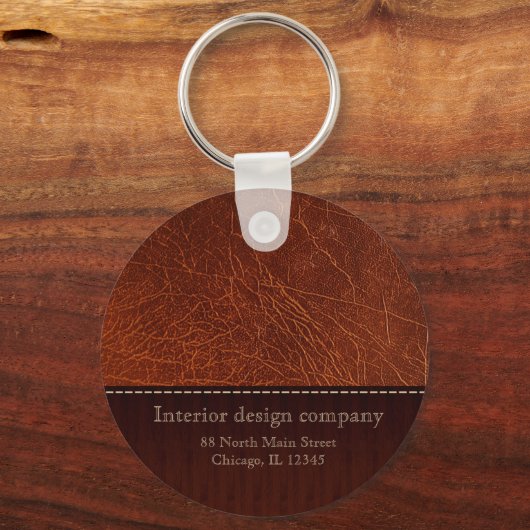 Bruin leder sleutelhanger (Voorkant)