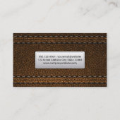 Bruin leder | Stitched Material Visitekaartje (Achterkant)