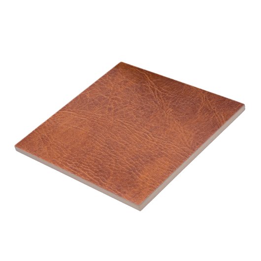 Bruin leder tegeltje (Zijkant)