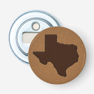 Bruin leder Texas Button Bottle Open Flesopener