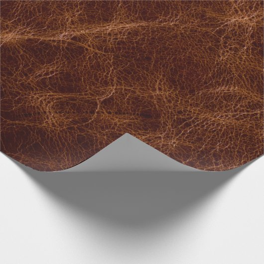 Bruin leder textureleder, textuur, abstract, acce cadeaupapier (Hoek)