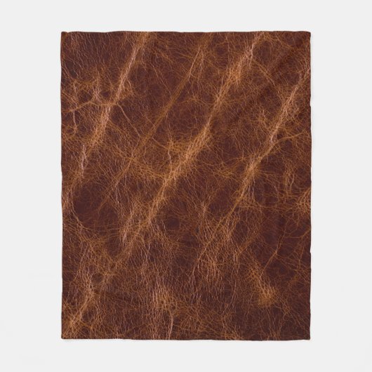 Bruin leder textureleder, textuur, abstract, acce fleece deken (Voorkant)