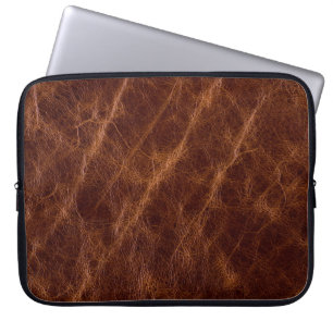 Bruin leder textureleder, textuur, abstract, acce laptop sleeve