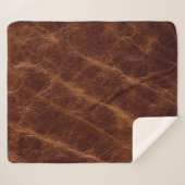 Bruin leder textureleder, textuur, abstract, acce sherpa deken (Voorkant (horizontaal))