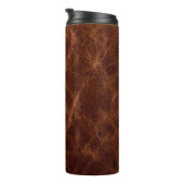 Bruin leder textureleder, textuur, abstract, acce thermosbeker (Geroteerd rechts)