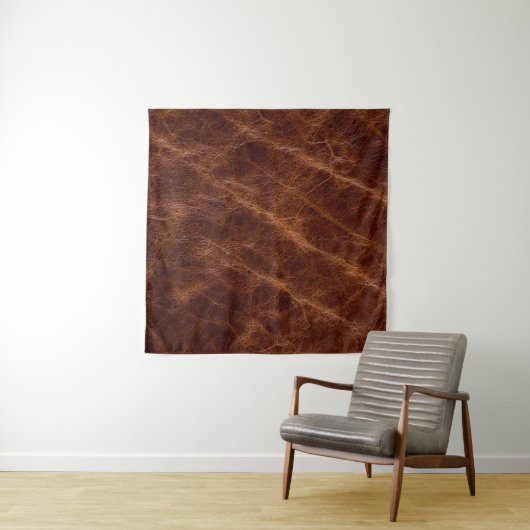 Bruin leder textureleder, textuur, abstract, acce wandkleed (In Situ (horizontaal))