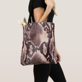 Bruin leder textuur tote bag (Dichtbij)