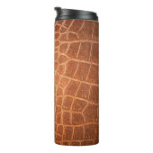 Bruin leder textuur voor achtergrond thermosbeker (Geroteerd rechts)