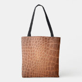 Bruin leder textuur voor achtergrond tote bag (Achterkant)