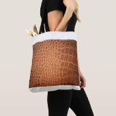 Bruin leder textuur voor achtergrond tote bag (Dichtbij)