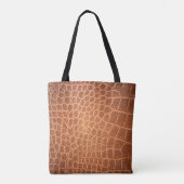 Bruin leder textuur voor achtergrond tote bag (Achterkant)