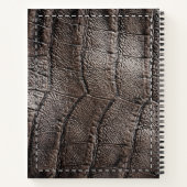 Bruin leder uit alligator Textuur en tiel Notitieboek (Achterkant)