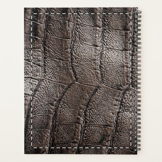 Bruin leder uit alligator Textuur en tiel Planner (Achterkant)