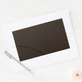 Bruin leder uit bruin faux rechthoekige sticker (Envelop)