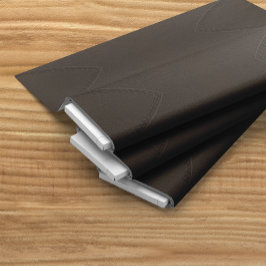 Bruin leder uit bruin faux stof