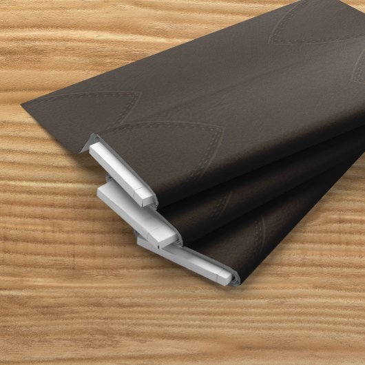 Bruin leder uit bruin faux stof