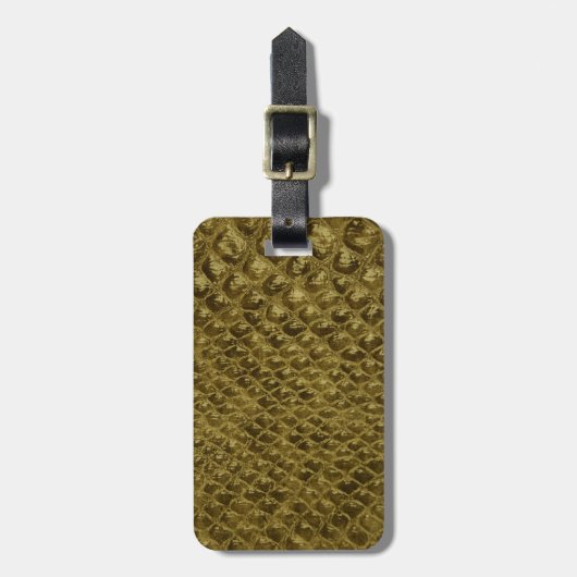 Bruin leder van snakeskin Bagagelabel (Voorkant verticaal)
