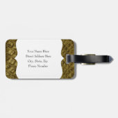 Bruin leder van snakeskin Bagagelabel (Achterkant horizontaal)