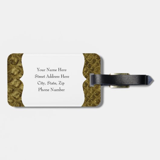 Bruin leder van snakeskin Bagagelabel (Achterkant horizontaal)
