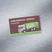 Bruin leder verwijderen van vuilnis magnetisch visitekaartje (Voorbeeld)