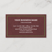 Bruin leder verwijderen van vuilnis visitekaartje (Achterkant)