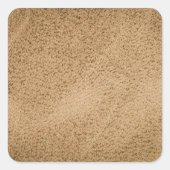 Bruin leder vierkante sticker (Voorkant)