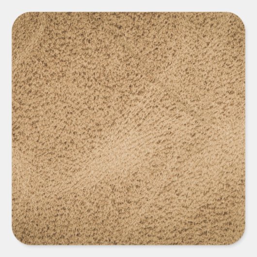 Bruin leder vierkante sticker (Voorkant)