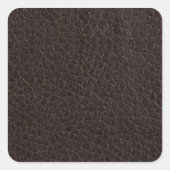 Bruin leder vierkante sticker (Voorkant)