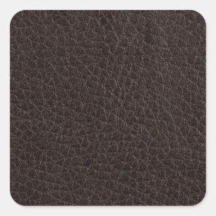 Bruin leder vierkante sticker