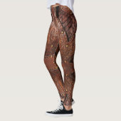 Bruin leder Viking Chest Armor Abstract Design Leggings (Links)