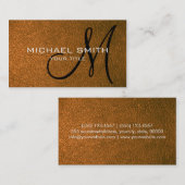 Bruin leder visitekaartje (Voorkant / Achterkant)