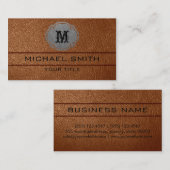 Bruin leder visitekaartje (Voorkant / Achterkant)