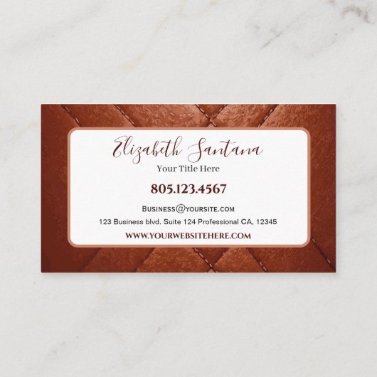 Bruin leder visitekaartje (Achterkant)