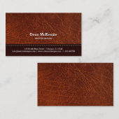 Bruin leder ziet er interieur uit visitekaartje (Voorkant / Achterkant)