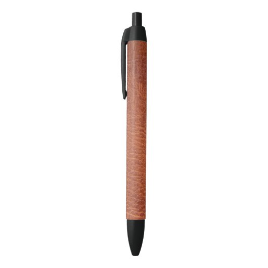 Bruin leder zwarte inkt pen (Top (Verticaal))