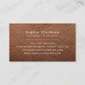 Bruin ledereffect, bijtend visitekaartje (Achterkant)