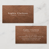 Bruin ledereffect, bijtend visitekaartje (Voorkant / Achterkant)
