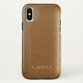 Bruin lederen achtige textuur gepersonaliseerd Case-Mate iPhone case (Achterkant)