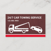Bruin lederen autowrak Tow Truck Visitekaartje (Voorkant)