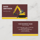 Bruin-lederen constructieledrukmachine visitekaartje (Voorkant / Achterkant)