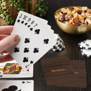 Bruin lederen designkaarten pokerkaarten