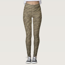 Bruin Lederen Faux Textuur Patroon Yoga Broek