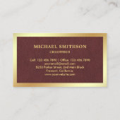 Bruin lederen goudauto professionele Chauffeur Visitekaartje (Achterkant)