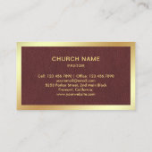 Bruin Lederen Gouden Folie Jezus Christus Kruis Pa Visitekaartje (Achterkant)