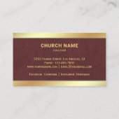 Bruin Lederen Gouden Folie Jezus Christus Kruis Pa Visitekaartje (Achterkant)