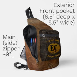 Bruin lederen imitatie langwerpige munten collecto sling bag