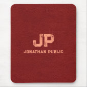 Bruin Lederen Kijk Verdrietig Monogram Verticaal Muismat (Voorkant)