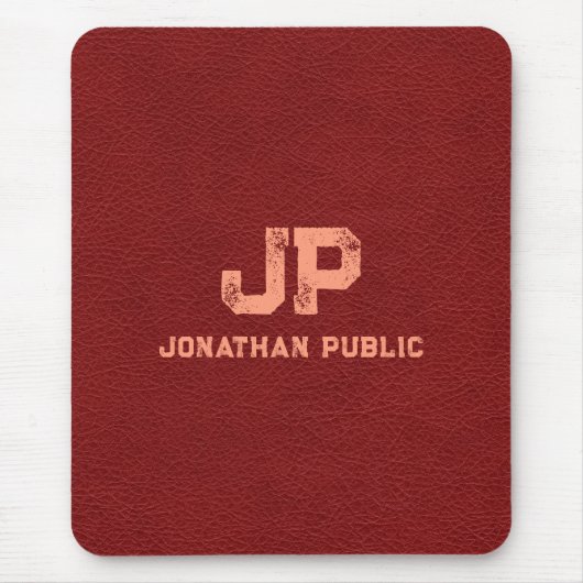 Bruin Lederen Kijk Verdrietig Monogram Verticaal Muismat (Voorkant)