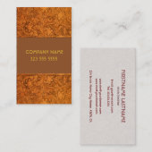 Bruin lederen look reliëf bloemen-Sjabloon Visitekaartje (Voorkant / Achterkant)