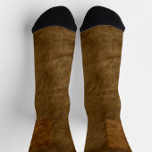 Bruin lederen patroonvergrendelingen sokken (Top)
